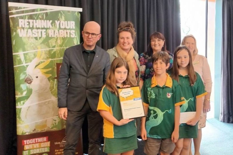 East Blaxland Public School’s Green Warriors won Binfluencer Under 18 yrs Re-Use category